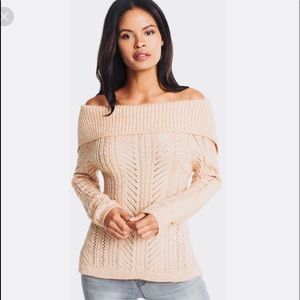 White House black market pink off shoulder sweater